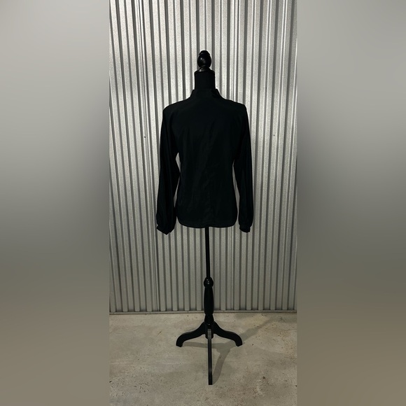 Women’s Vintage Halston Black Polyester Button Down Long Sleeve Blouse Size 8 - Picture 2 of 5